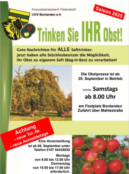 Flyer Obstpresse 2025